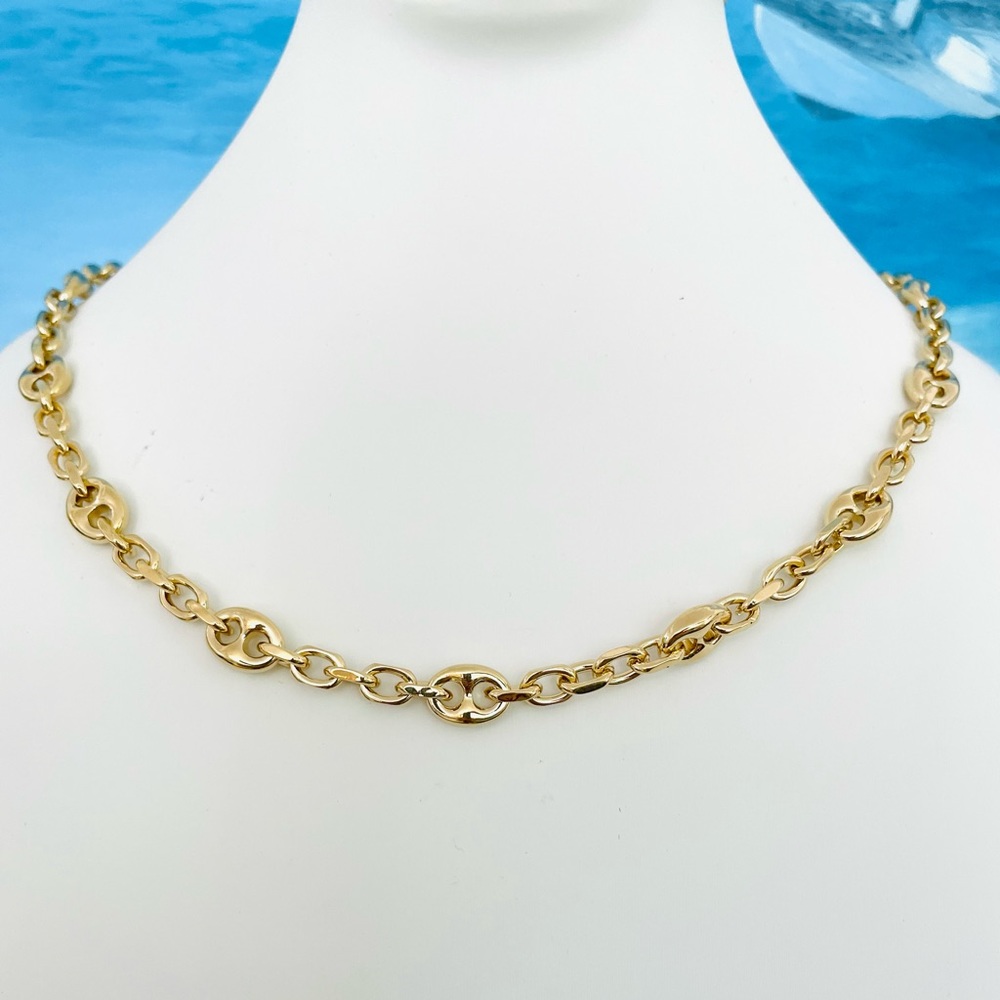 Chunky Gold Mariner Chain Designer Status Link Necklace